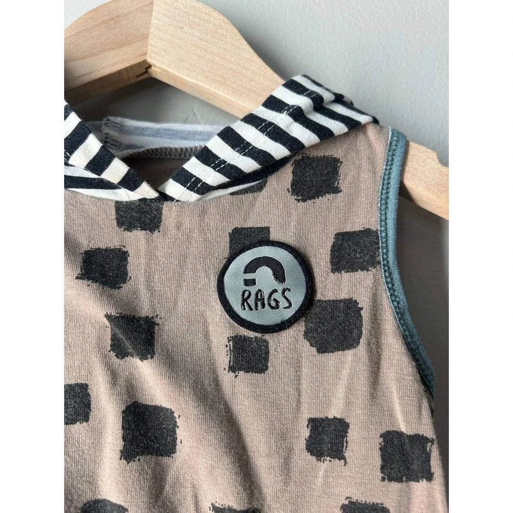 RAGS Rags to Raches Hooded Romper 12 18M Y2k Streetwear Euro Summer